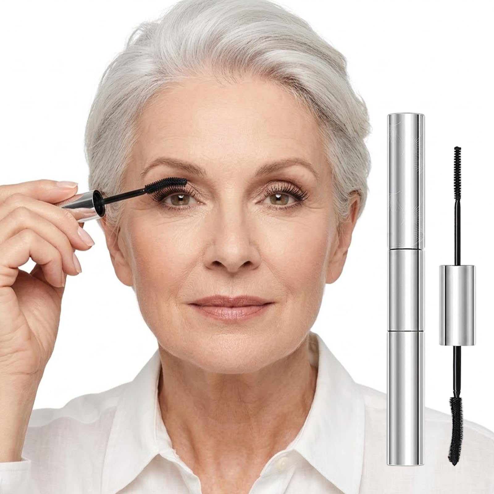 Erinde Dual-End Tubing Mascara for Older Women 60 Plus, Black