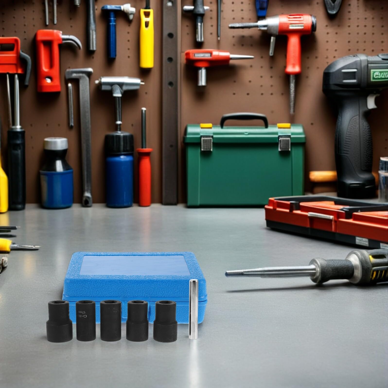 STOBAZA Kit Estrattore Bulloni Danneggiati in Acciaio e Plastica 6 Pz 17/19/22/24mm per Meccanici e Manutentori