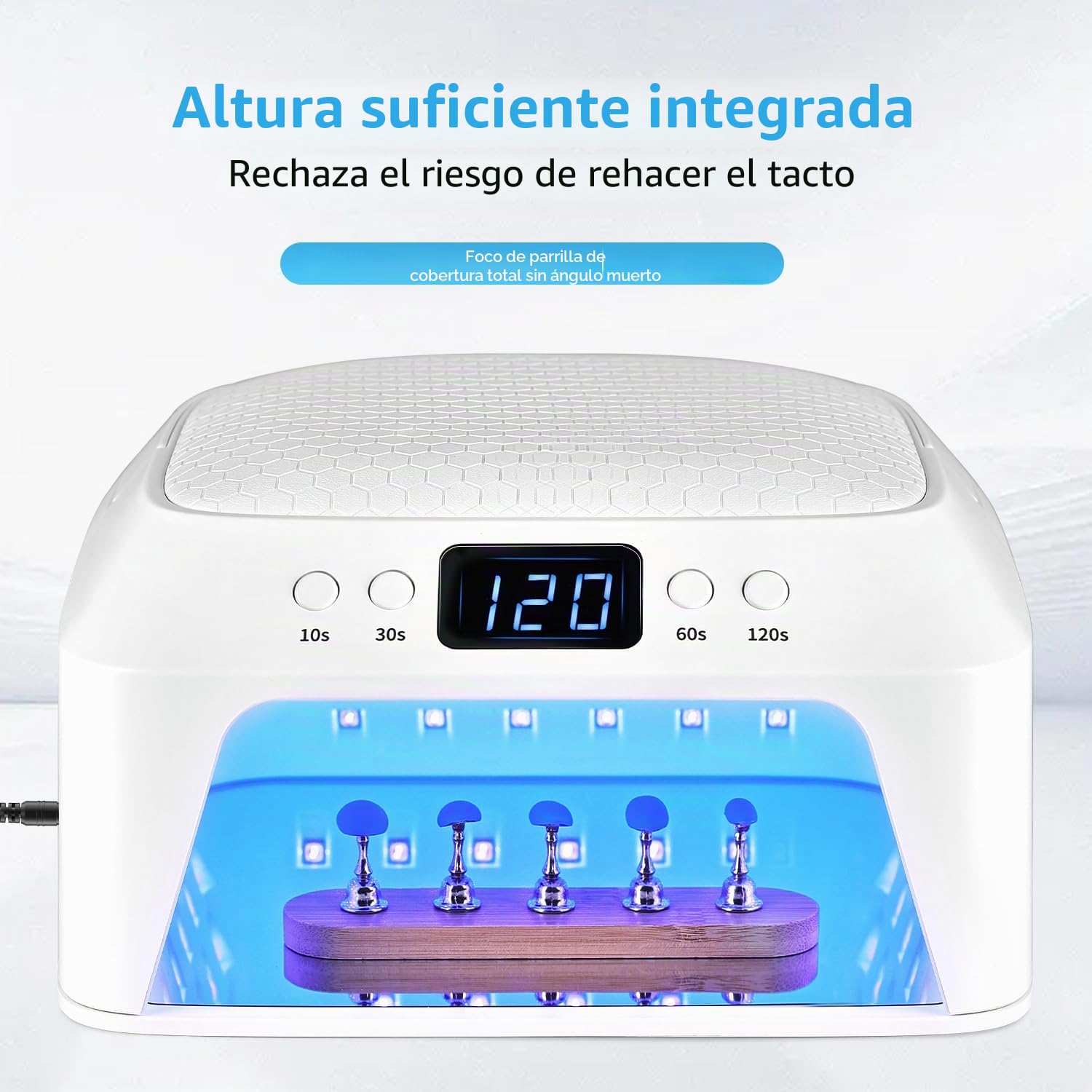 JODSONE Lámpara Uñas Semipermanentes U V LED con Almohadilla para Manos y Espacio Amplio para Salón - Portátil con Doble Pantalla, Secado Rápido para Uso Profesional