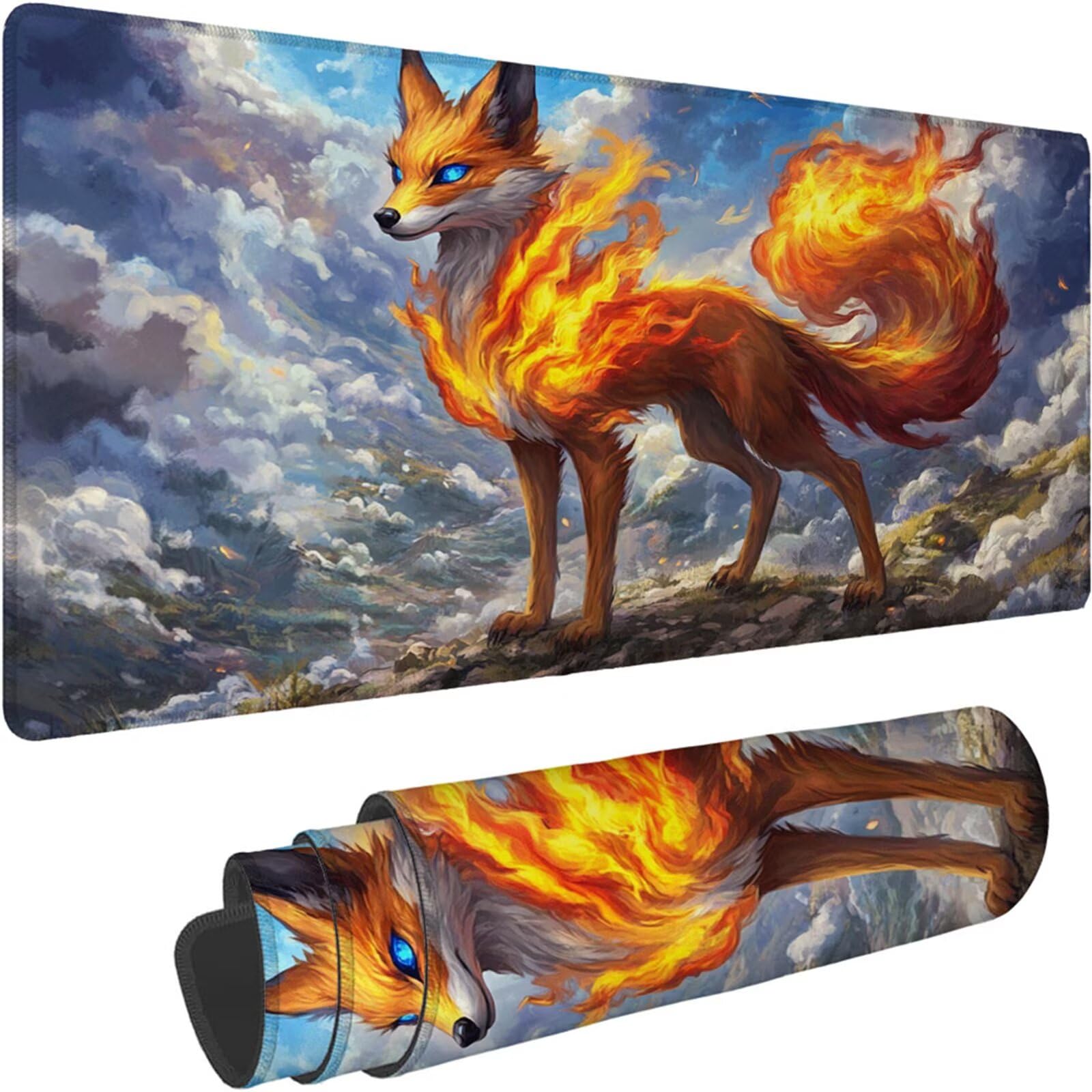 Gamingowa podkładka pod mysz 1200 x 600 x 3 mm, XXL, wodoszczelna, odporna na ścieranie, z przyszytymi krawędziami, niebieska, podkładka na biurko, poprawia prędkość i precyzję, do komputera, laptopa