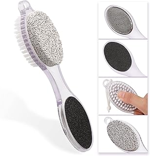 Foot Files for Hard Skin - 4 in 1 Foot File with Pumice Stone, Sandpaper File, Stainless Steel Fine File and Foot Scrubber to Remove Dead Skin Easily - Perfect Metal File for Household Foot Care