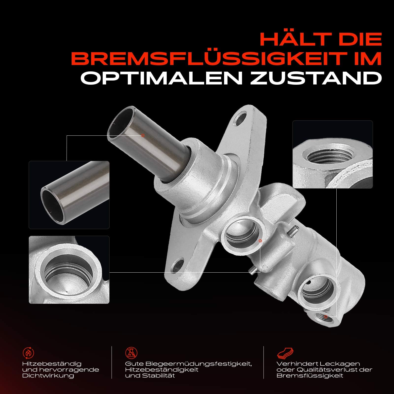 Frankberg Hauptbremszylinder Kompatibel mit Q3 8UB 8UG 1.4L-2.5L 2011-2018 Pa.ss.a.t 3C2 362 3C5 365 1.4L-3.6L 2005-2014 Sh.a.r.an 7N1 7N2 Ti.gu.an 5N 1.4L 2.0L Replace# 3C1614019C