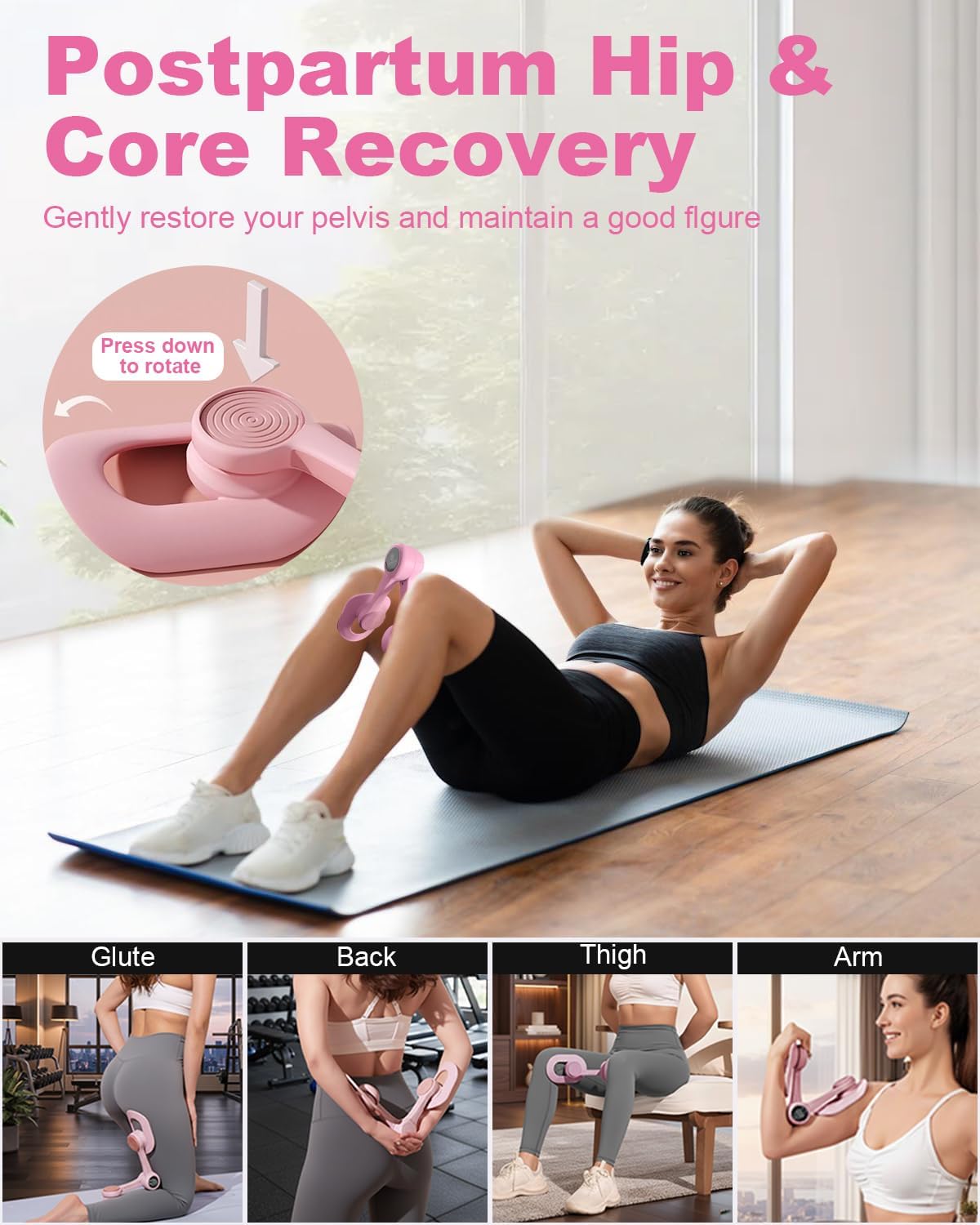 Pilates Ball and Ring Set for Women, At Home Pilates Kit with Thigh Master, 5 level Resistance Bands, Yoga Ball & Muscle Massage Ball, 18 Pcs Pilates Essential Kit for Toning Fitness Workout Equipment - Image 2