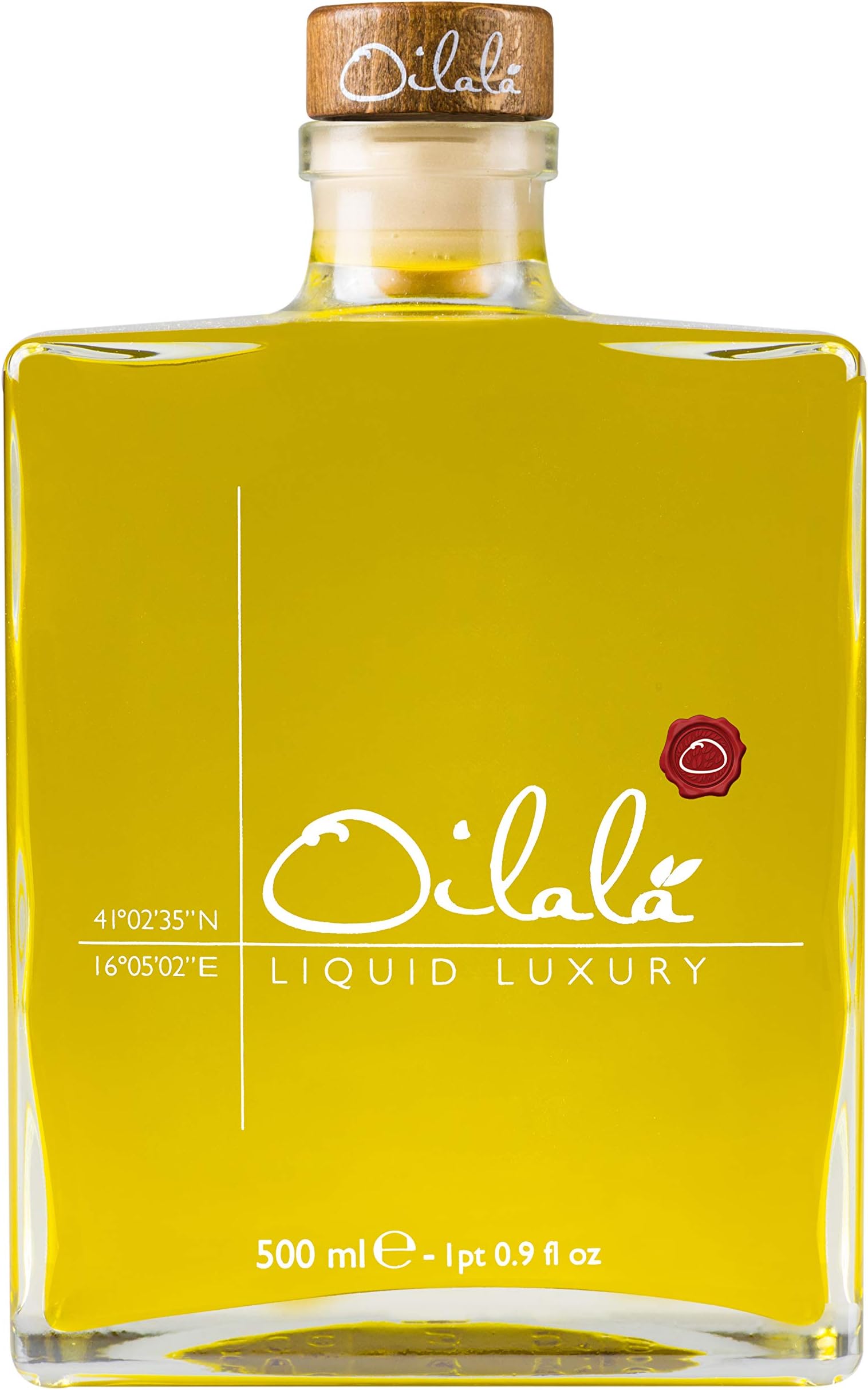 Oilala' Liquid Luxury Coratina Extra Virgin Olive Oil With Gift Box 500 ml (16.9 oz) - Robust - Gold Medal NYC IOOC - From Puglia