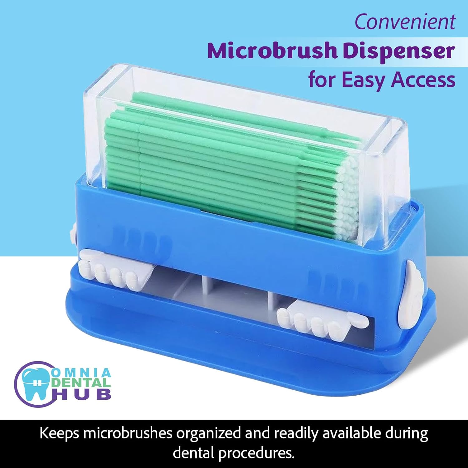 Omnia 1 Pcs Dental Micro Applicators Tip Brushes Dispenser with 4 Containers | Dental Micro Brush Holder Large Capacity Microbrush Dispenser