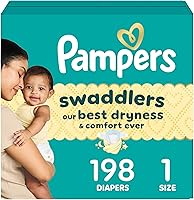Vista 38 de Pampers Pañales Swaddlers, talla 3 (13-26 libras), 136 unidades, absorbentes, mantiene al bebé seco y cómodo, pañal desechable seguro para la piel