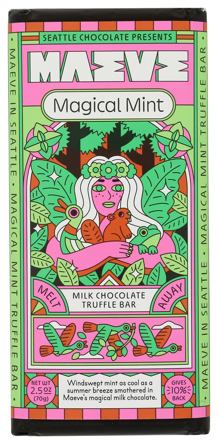 Seattle Chocolates, Mint Meltaway Chocolate Bar, 2.5 oz