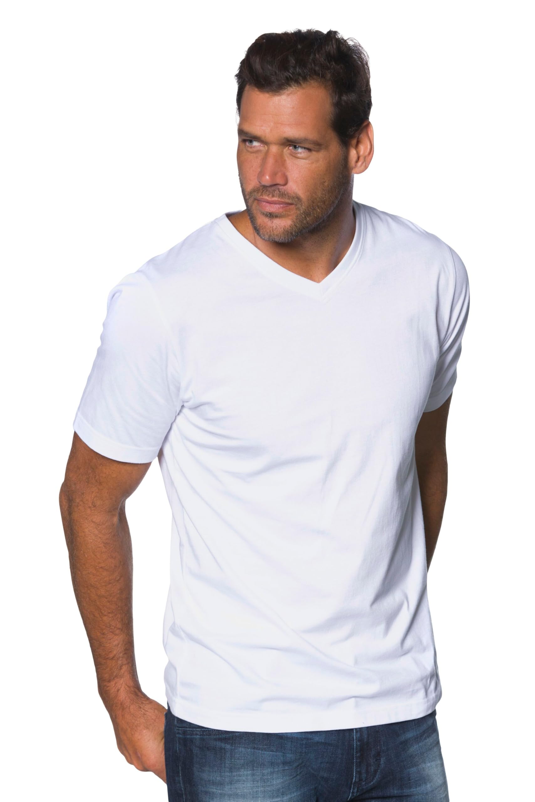 JP 1880 Men's Big & Tall Cotton Rich Basic Tee White XXX-Large 702415 20-3XL