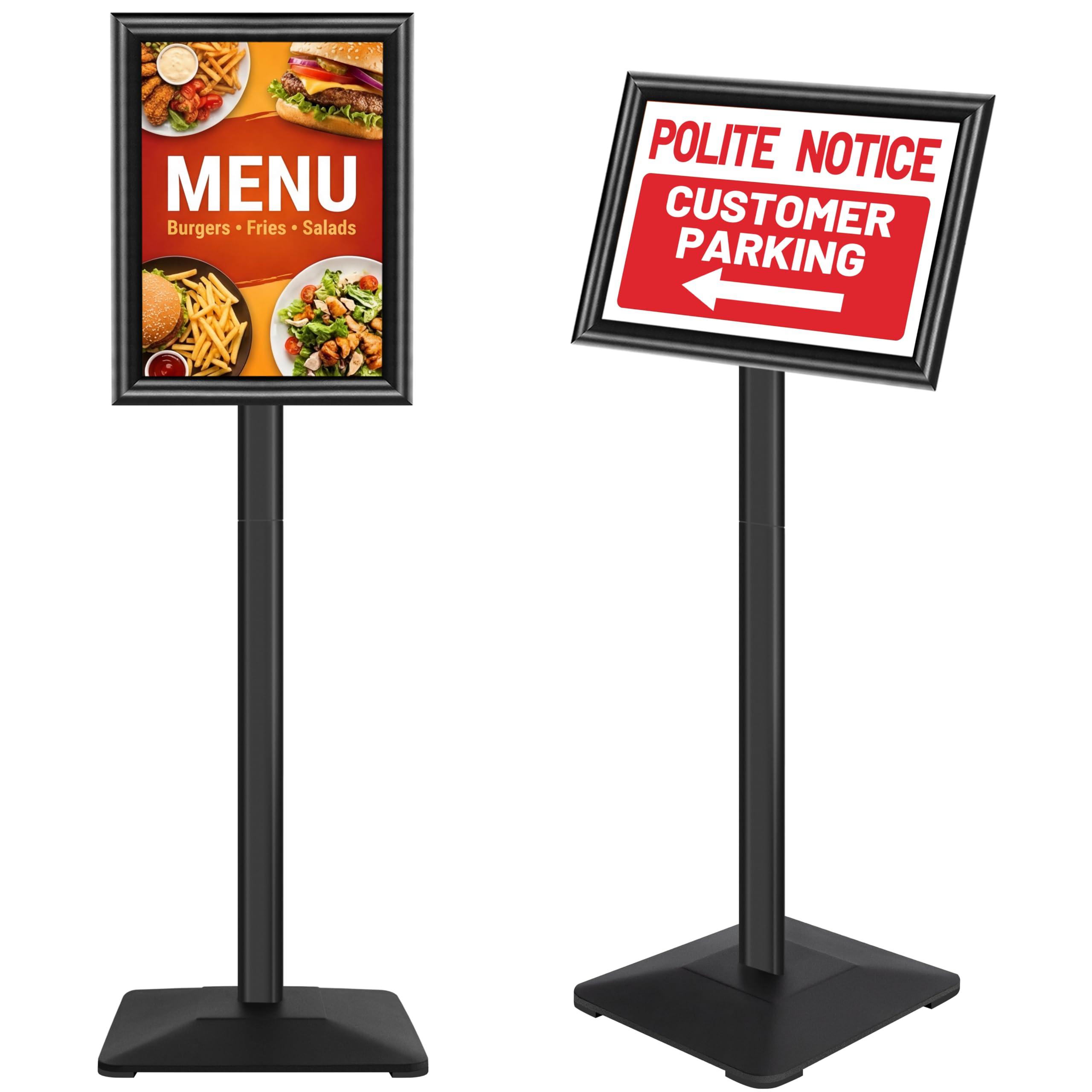 Soporte para carteles A4, soporte de exhibición ajustable para avisos de menú con base de hierro fundido resistente, soporte de letrero de pie para carteles, publicidad, ventas, soporte de