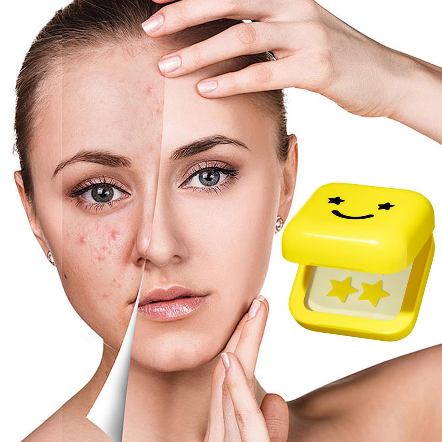 Shirene Patch Idrocolloide Brufoli,32 PCS Patch Brufoli Stelline,Cerotti per Brufolis a Forma di Stella con Custodia a Specchio,Cerotti per Brufolis per Il Viso,Cura della Pelle Delicata
