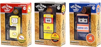 Collectibles Vintage Gas Pump Set of 3 Pumps Series 11 1/18 Diecast Models by Greenlight 14110