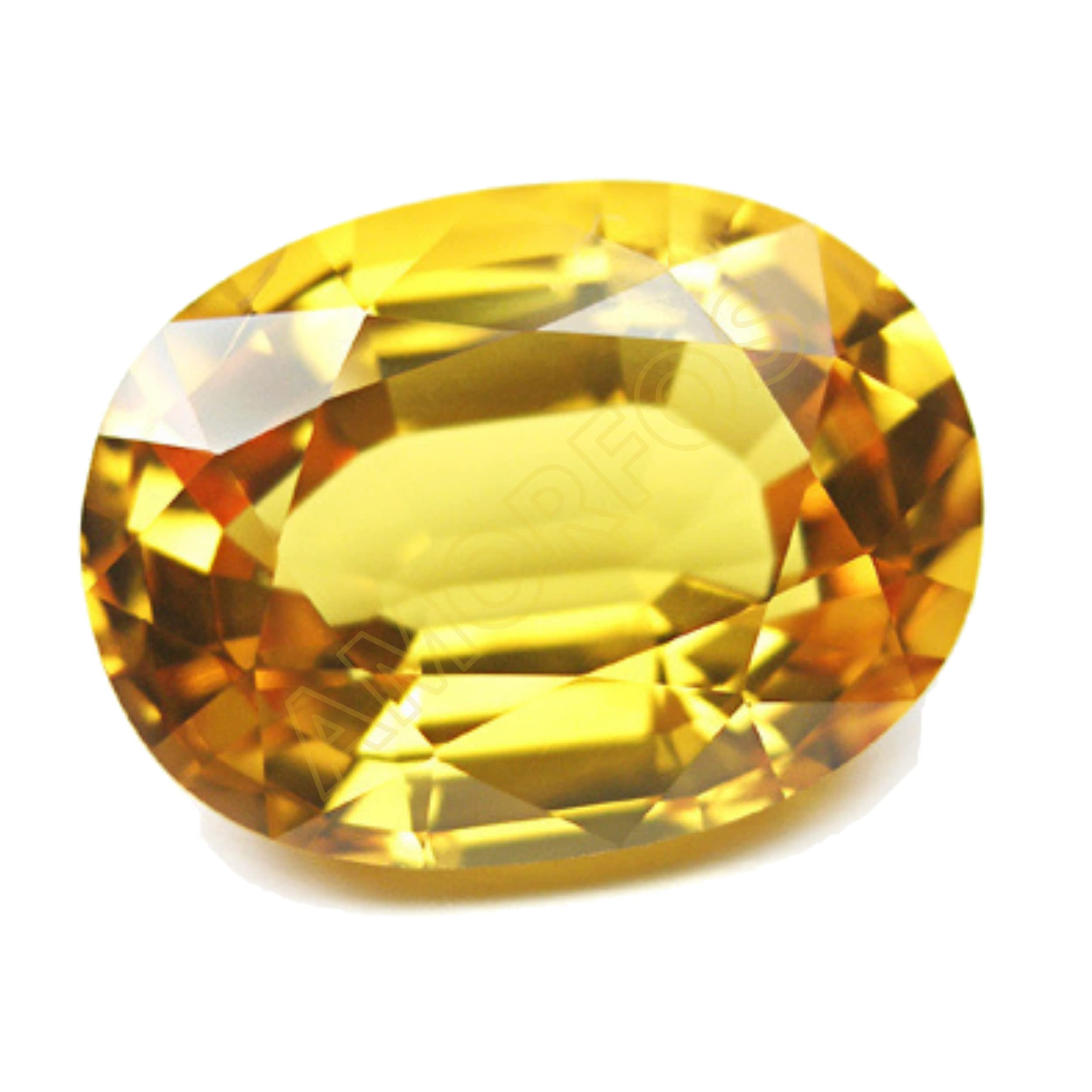 Amorfos Certified Cultured Yellow Sapphire Stone - Astrological Gems for Benefits, Pukhraj Stone Original Certified Ceylon Mined Natural Astrological Purpose for Men and Women