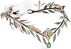 MOSTORY Renaissance Fairy Flower Crown - Elf Crown Woodland Headpiece Handmade Forest Leaf Circlet for Ren Faire Costume Women Halloween Cosplay Photo Shoot