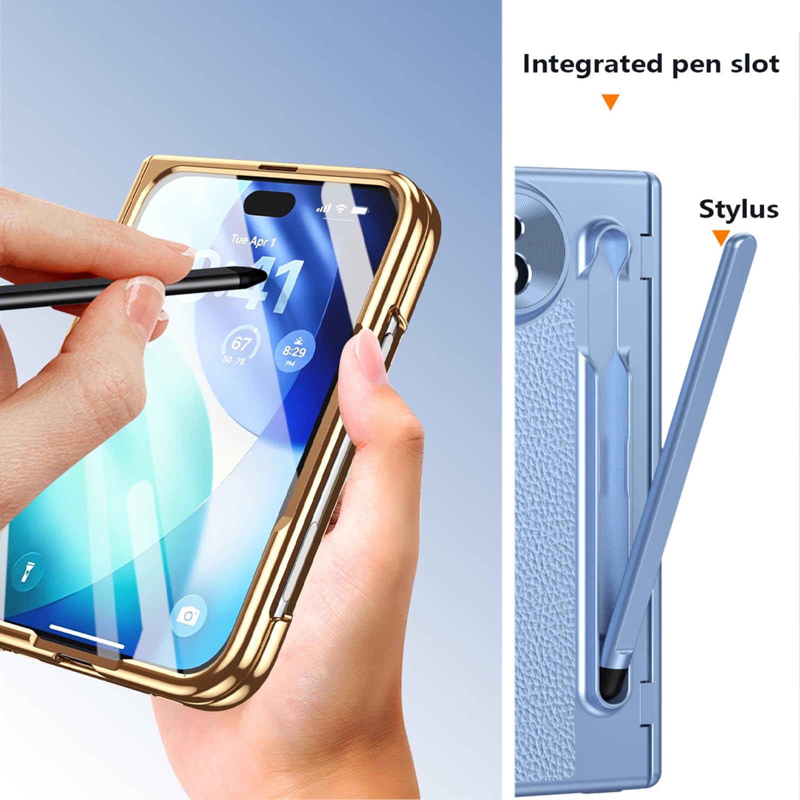 Skórzane etui na iPhone Duo, Vintage Odporny na wstrząsy ochraniacz ekranu