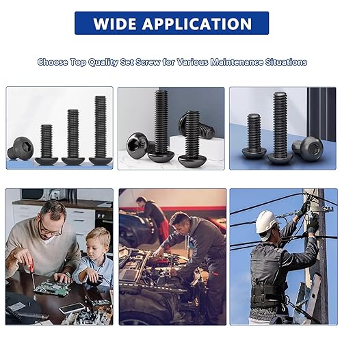 Miniatura 7 de Kit surtido de tornillos métricos de 1840 piezas, M2 M3 M4 M5 Kit de tornillos y tuercas hexagonales de cabeza de botón hexagonal de grado 10.9 de