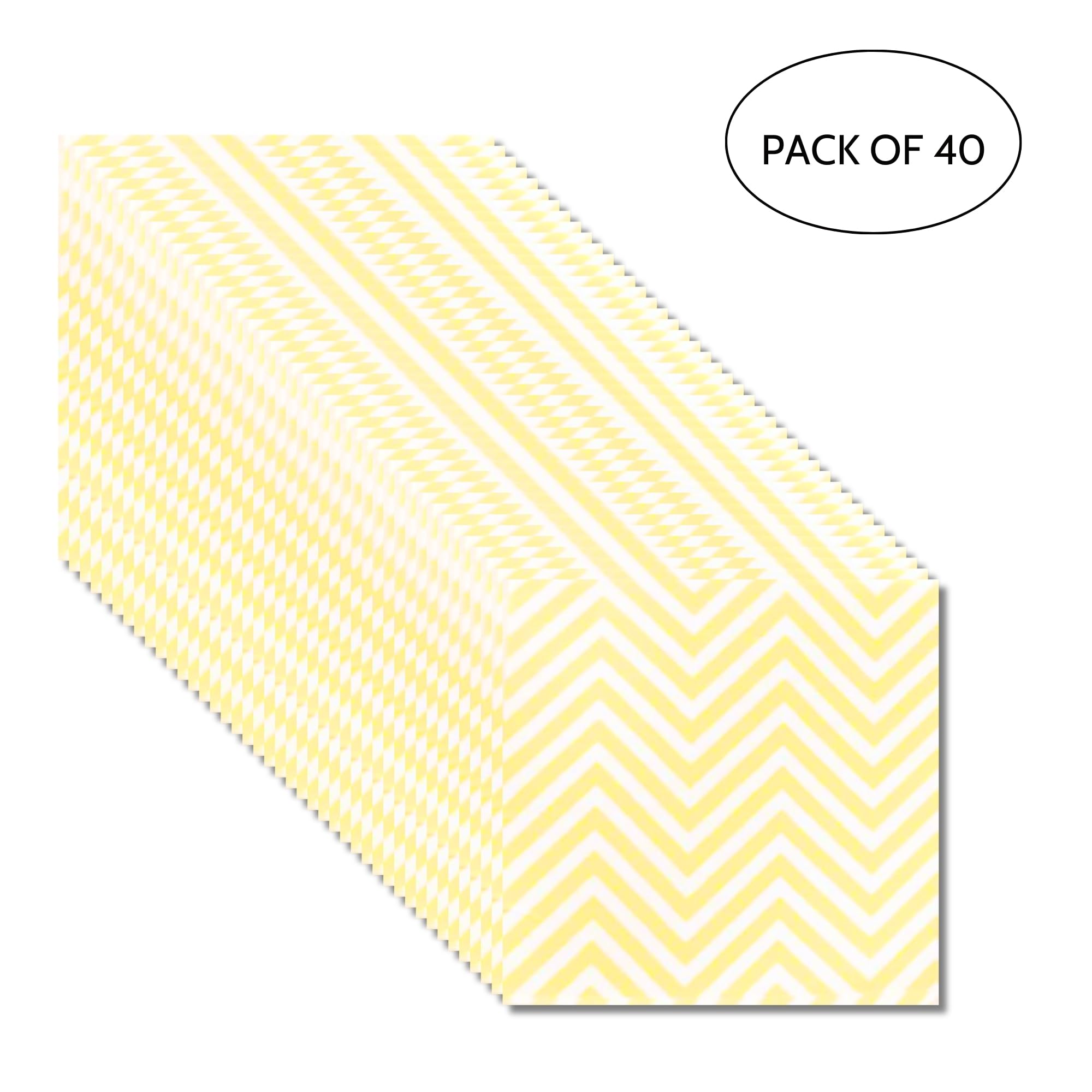 Party-Anthem Yellow Chevron Cocktail Paper Napkin/Printed Tissue Party Decoration Items (Pack of 40 Sheets) Size 33 x 33 cm 2
