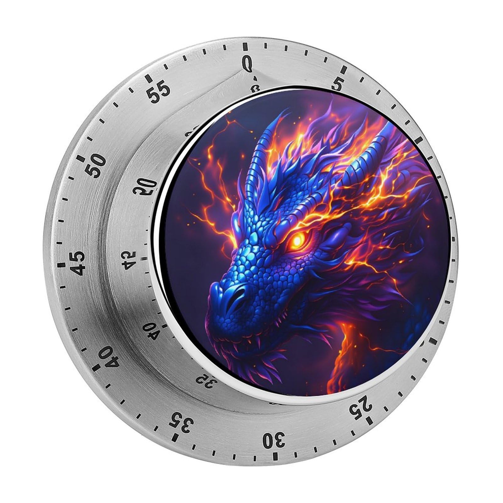Flame Blue Dragon 60 Minute Wind Up Timer,Visual Mechanical Magnetic Timer with Loud Alarm for Kitchen
