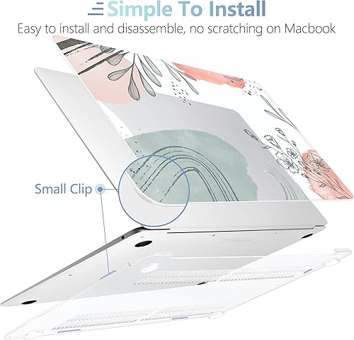 Miniatura 4 de MEEgoodo Funda transparente para MacBook Air de 13.3 pulgadas 2021 2020 2019 2018 A2337 M1 A2179 A1932, funda transparente para MacBook Air M1 con