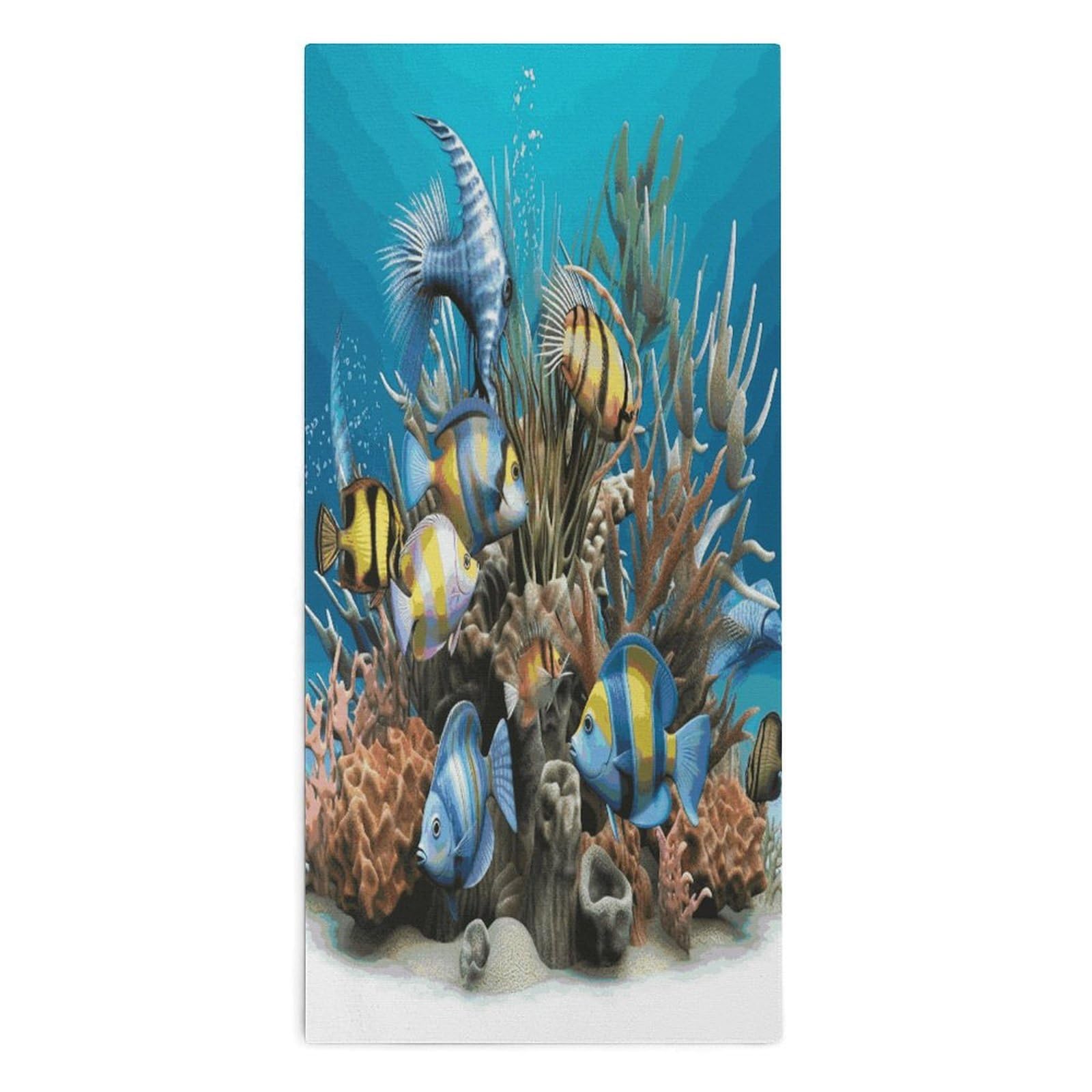 Btcowzrv Style 3D Ocean Fish Bath Towel Beach Towels Shower Towel