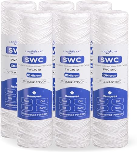 Miniatura 10 de Whole House - Cartucho de filtro de agua para pozo de sedimentos de 5 micrones, 10 x 2.5 pulgadas, repuesto para W5W, WHKF-WHSW, RS5-DS, RS2-DS,