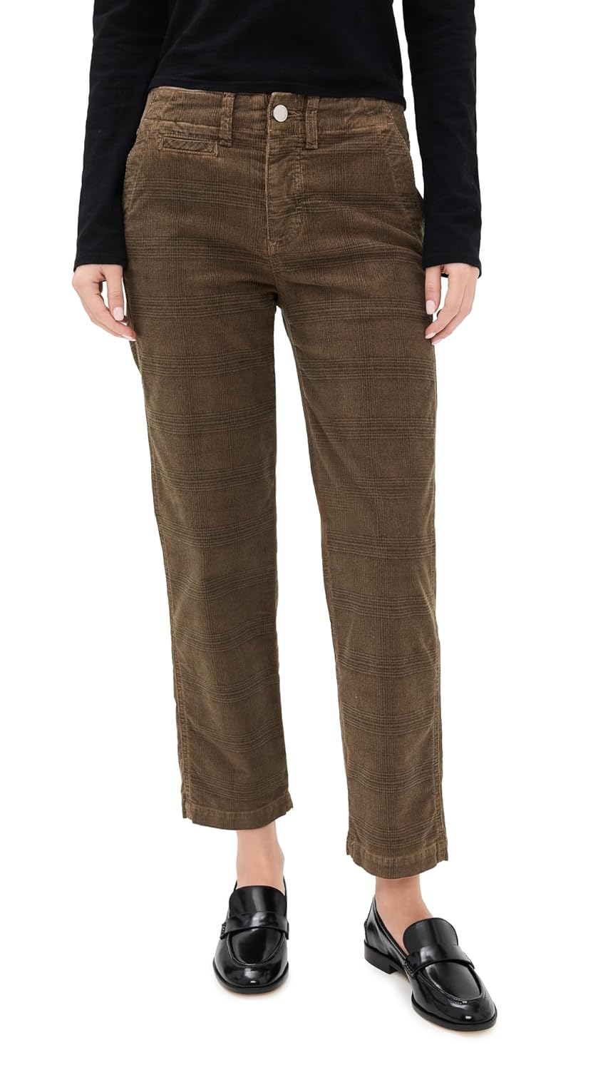 AMO Womens Lillian Printed Plaid Corduroy Pants