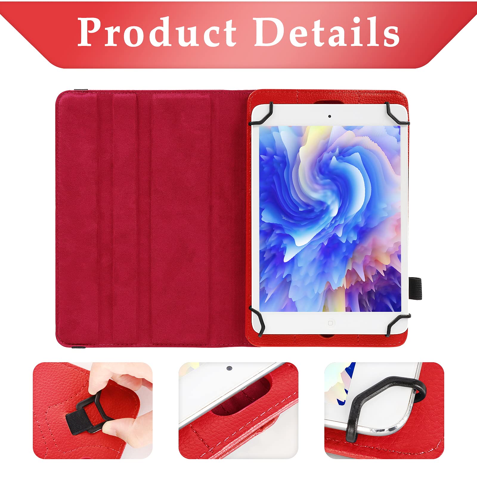 UrbanX Funda Universal Para Tablet De 7 A 8 Pulgadas, Funda Protectora Para BLU M8L Plus/M8L 2022/M7L 7 8 Pulgadas, Con Soporte Giratorio De 360 Grados, Múltiples ángulos De Visión Y - Foto 4