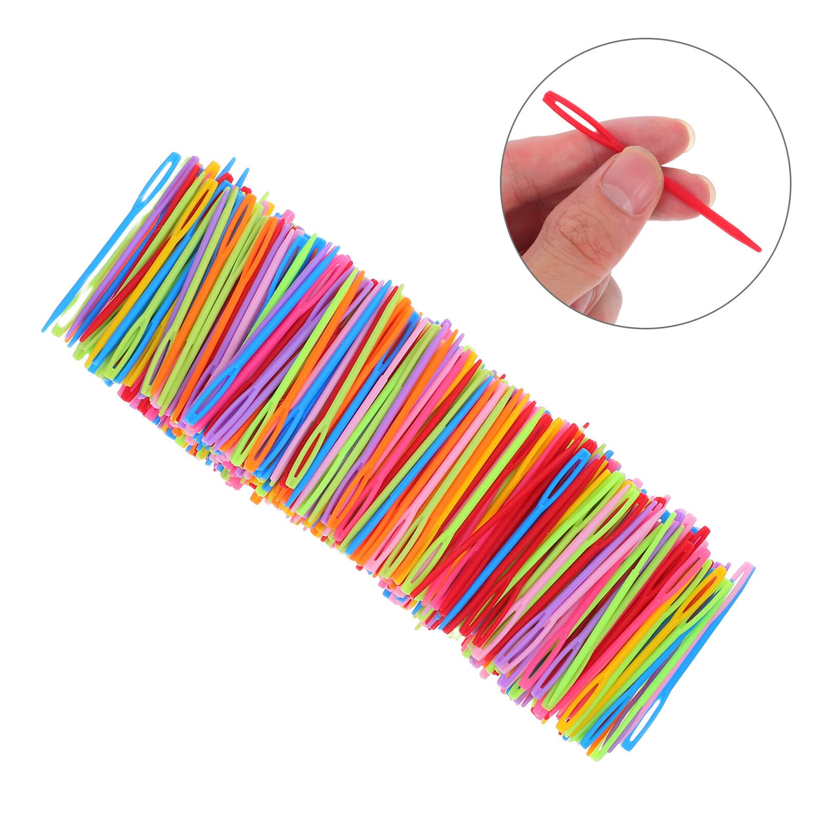 GARIOUANS 2000 Piezas Agujas de Coser de Plástico Coloridas Puntas Romas para Hilo Herramientas para Principiantes y Manualidades