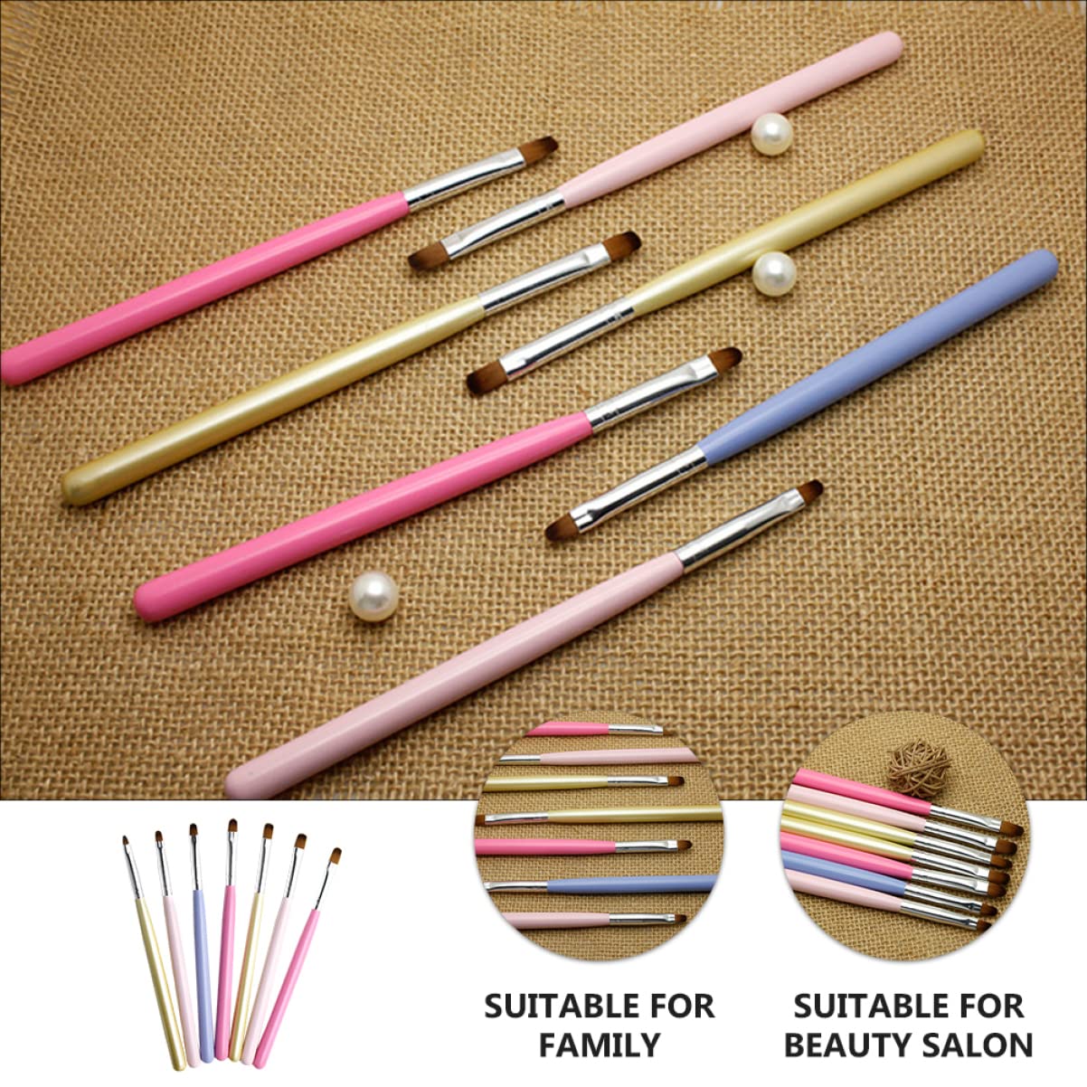 FRCOLOR 32pezzi Pennelli Per Nail Art Con Manici Ergonomici e Bristle Resistenti Per Estensioni e Decorazioni Unghie Per Uso Professionale e Personale