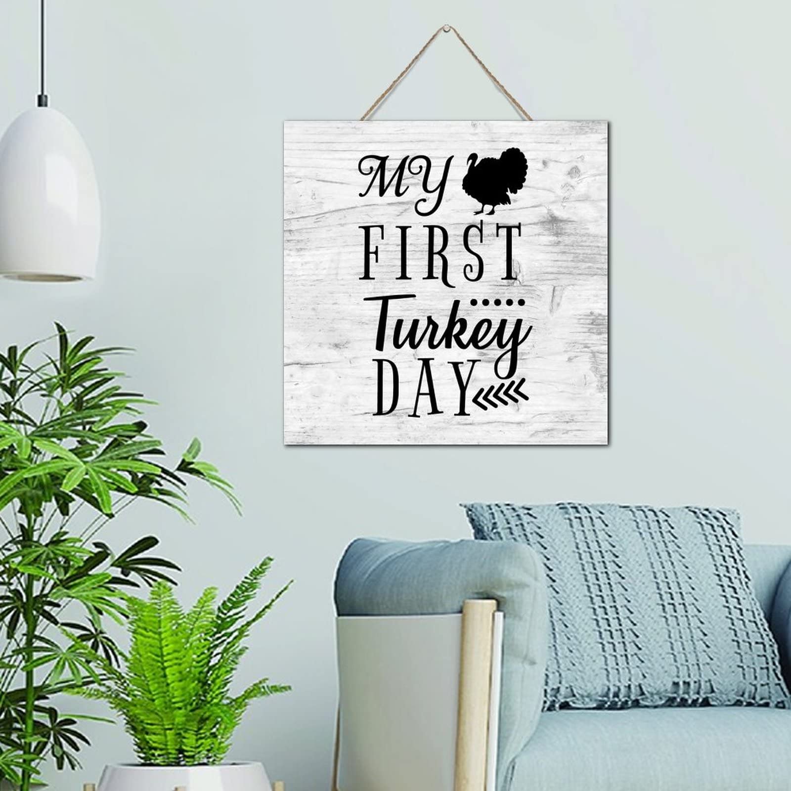 Panneau en bois vintage My First Turkey Day, le cadeau de naissance et de fête parfait