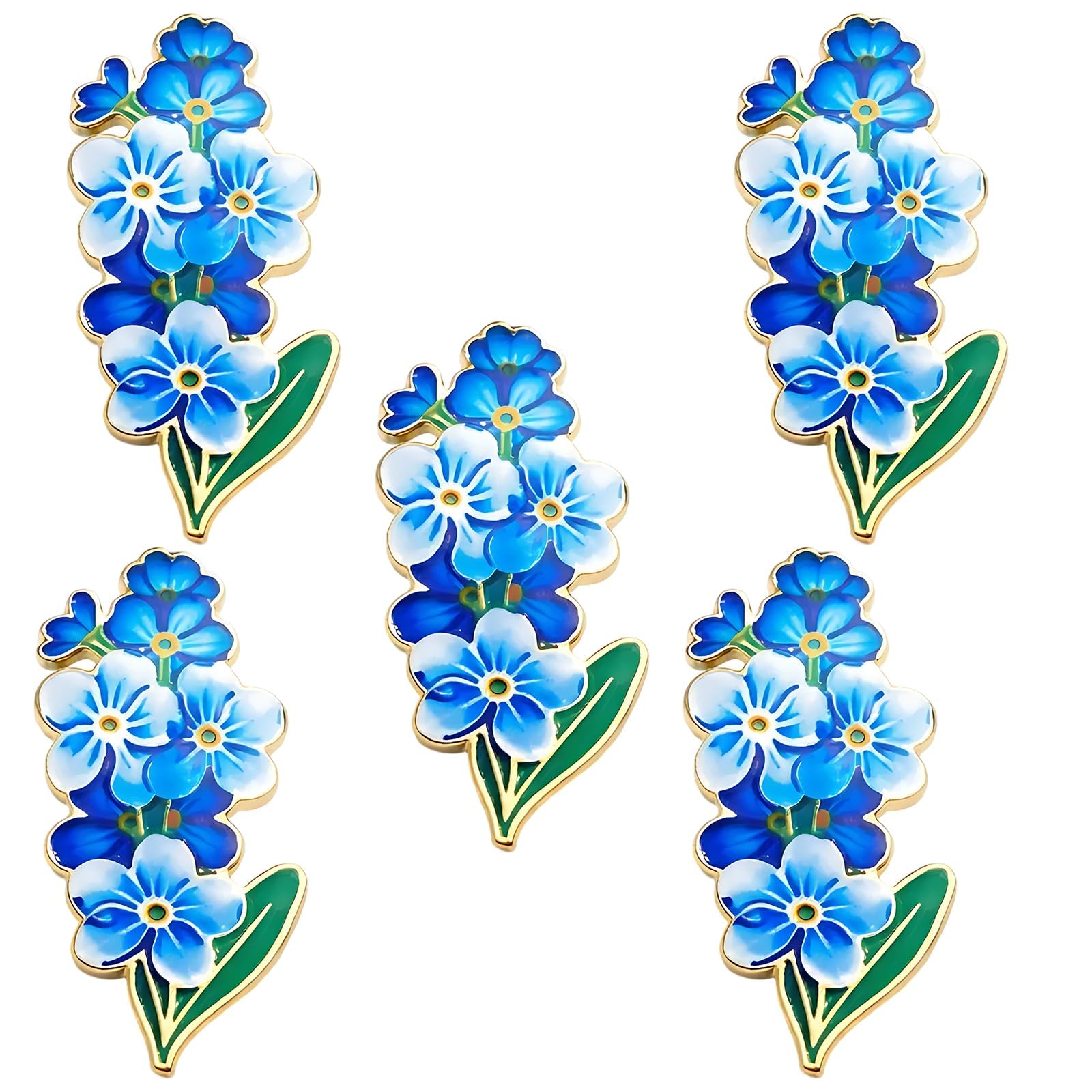 5Pcs Brooch Pin for Women, Forget Me Not Pin Badge, Clothes Brooch for Women Ideal for Daily Casual Wear, Party Dresses, Wedding Accessories and Holiday Gifting-image-20