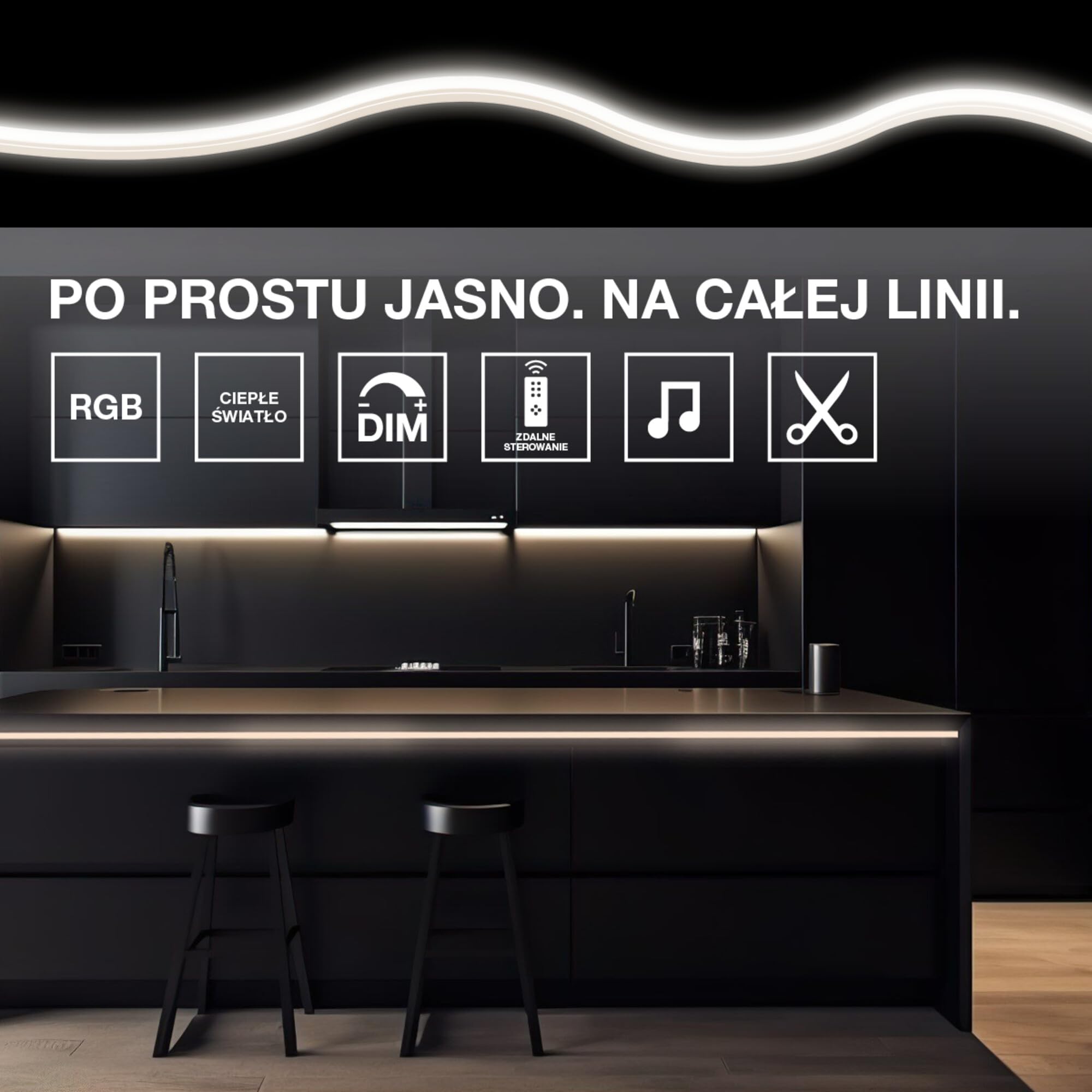 OSRAM Taśma LED FLEX COB 5M TW RC, żółta, 30W, 1700lm, możliwość sterowania barwą barwy białej od ciepłej do chłodnej, technologia COB, równomierny rozsył światła, z pilotem, długa żywotność, łatwa