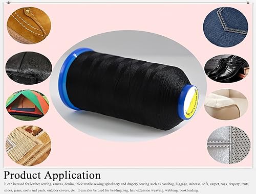 Miniatura 3 de 1200 yardas26 colores disponibles Tex 135 Hilo de nailon unido para costura de cuero 420D3 T135#138 Hilo de tapicería resistente para cuero y otras