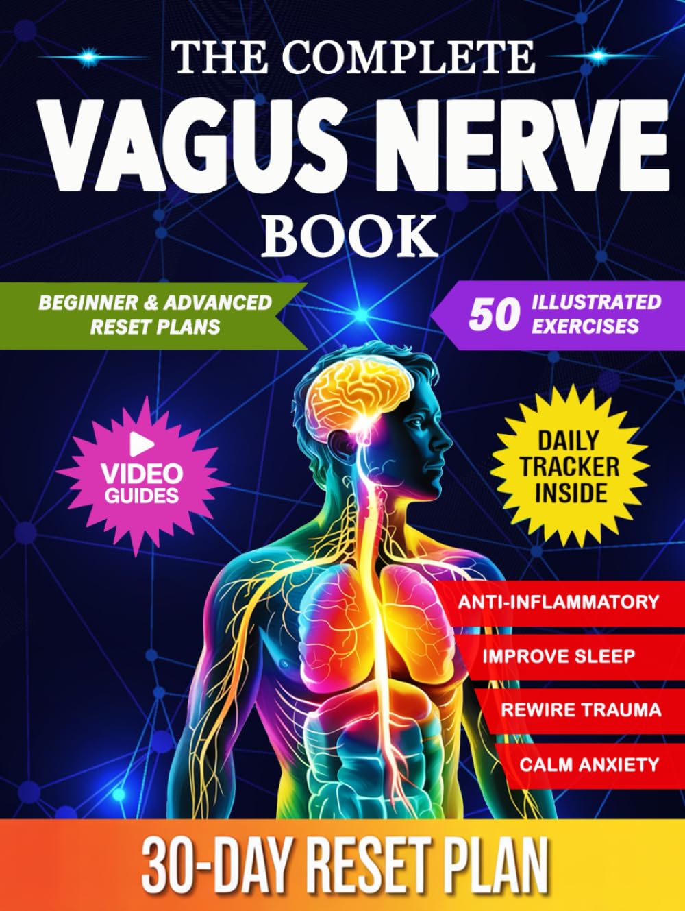 Vagus Nerve Book: 50 Proven Exercises to Master Your Nervous System, Reduce Inflammation, Relieve Anxiety, Improve Sleep, and Restore Digestion Using Breathwork, Cold Exposure, Movement & Sound