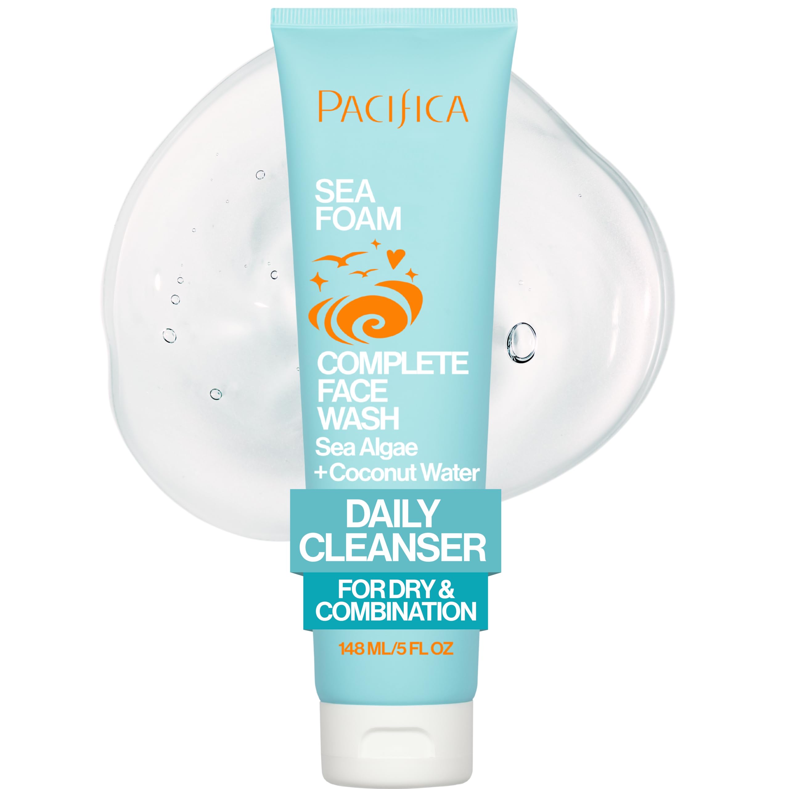 Pacifica Beauty Sea Foam Face Wash, Daily Gentle Foaming Cleanser, With Coconut Water + Sea Algae, Removes Makeup, For Combination and Oily Skin, Vegan & Cruelty Free Sea Foam 5 Fl Oz (Pack of 1)