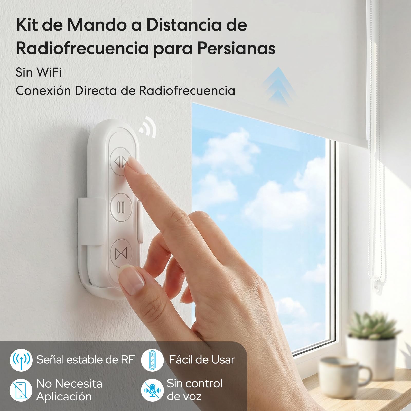 LoraTap Interruptor de Persiana, Receptor Módulo de Relé Inalámbrica con Mando a Distancia RF, Transmisor de Radio 868 MHz, Cortina
