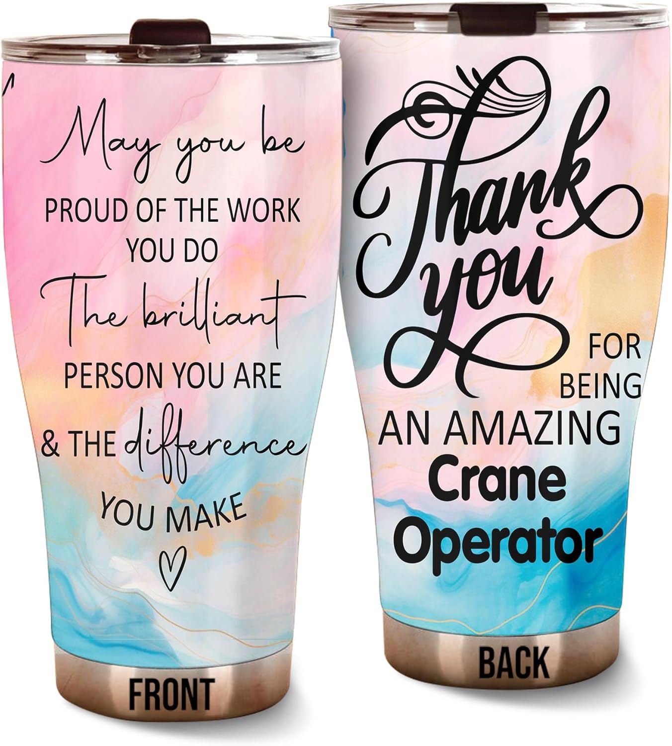 Thank You Amazing Crane Operator Tumbler Stainless Steel 30oz, Appreciation Gifts for Coworkers, Employees & Staffs Women, Driking Coffee Cup For Teammates Birthday Christmas