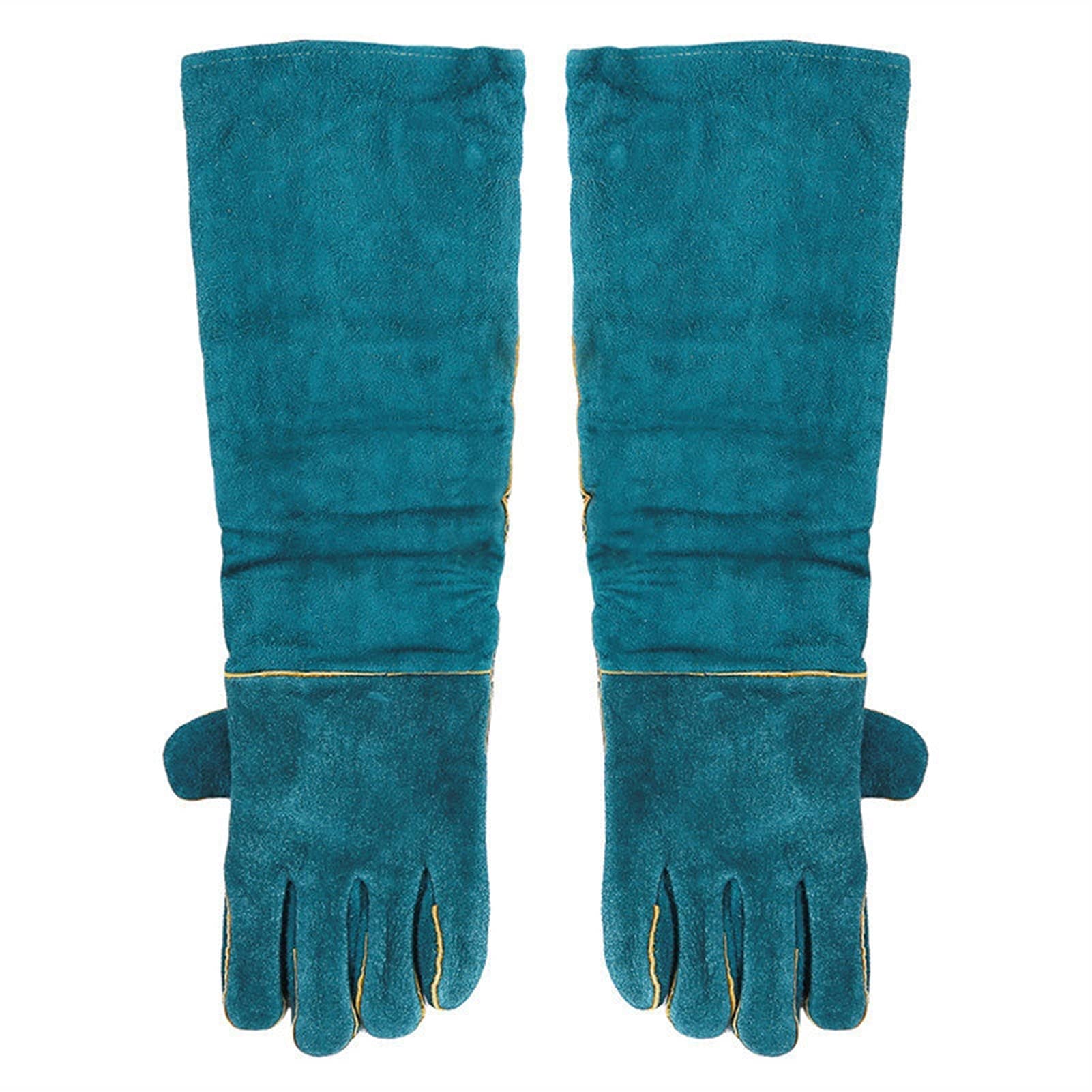 Gants de jardin Gants de sécurité de travail Gants de soudage pour soudeur Travaux épais Cuisine Cuisine Cuisine Chaleur Protection de sécurité Glove Long Cuir Vert Animaux de protection Glove de prot