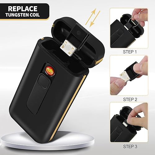 Miniatura 4 de x-lighter Estuche de cigarrillos para tamaño King de los años 100, diseño 2 en 1 con encendedor recargable USB, a prueba de olores para mujeres,