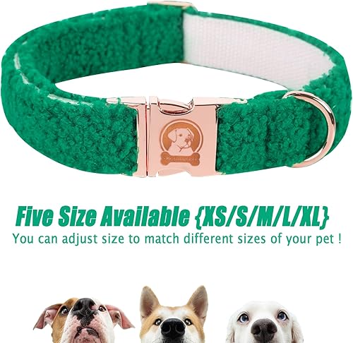 Miniatura 2 de MR. CHUBBYFACE - Collar de invierno ajustable para perro de Navidad, collar verde para perros pequeños, medianos y grandes