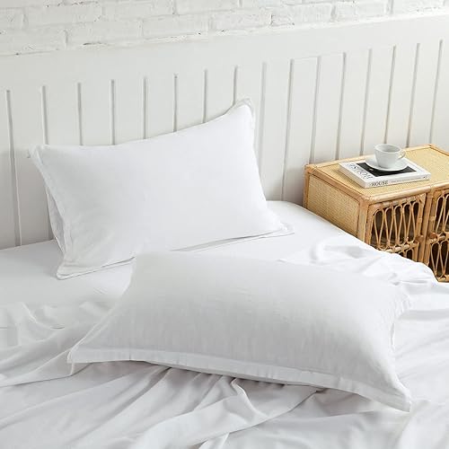 Miniatura 1 de PANDATEX 55% Bambú 45% algodón lino texturizado juego de sábanas para cama Individual, matrimonial Queen King