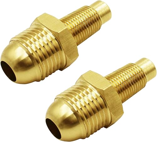 MENSI Conector de chorros de orificio de gas, accesorio de manguera de latón de 38 pulgadas de flare x 18 pulgadas, boquilla de propano MNPT para