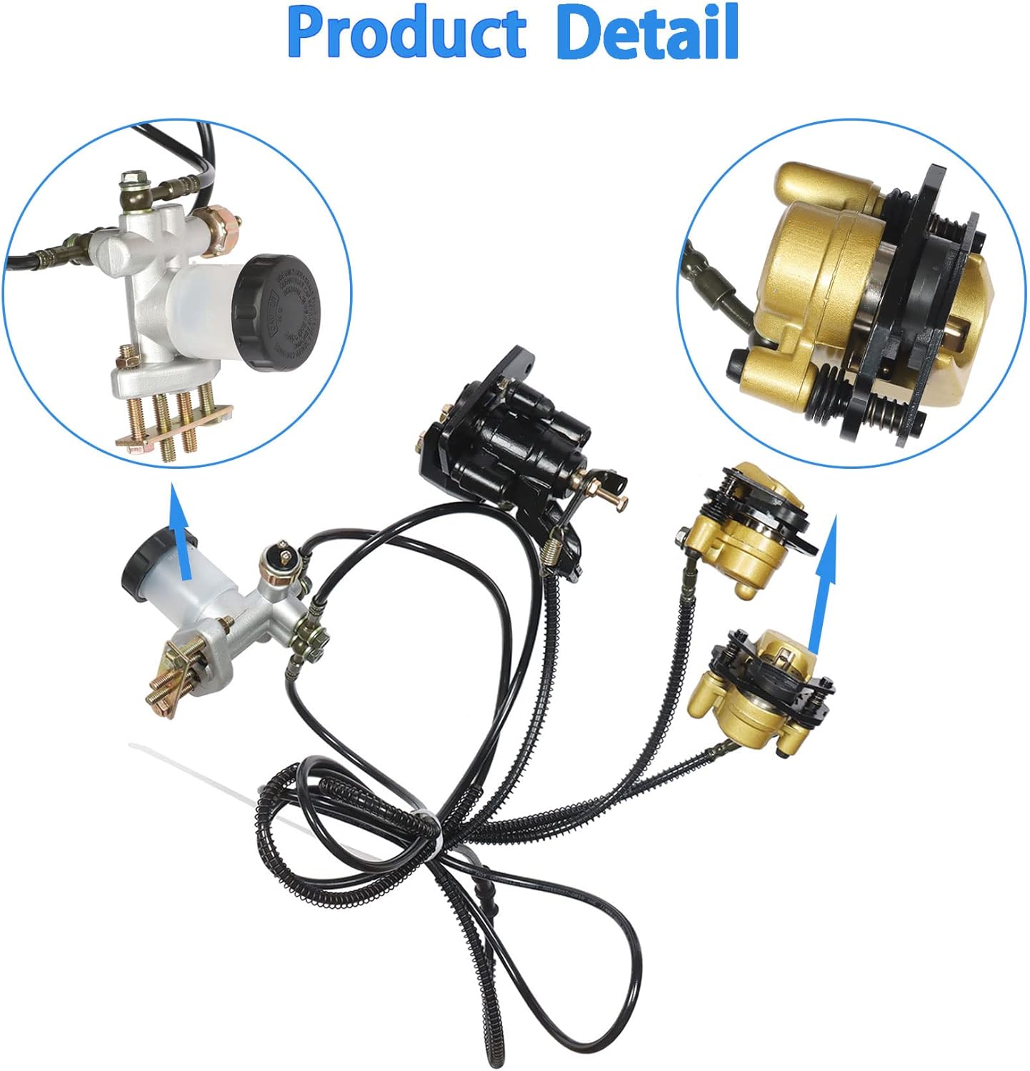 labwork Brake Master Cylinder Kit include Hose Caliper Pad Replacement for Hammerhead Hydraulic GO-KART KD150BRKIT