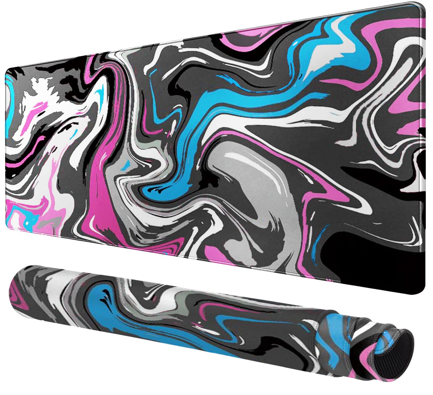 Rcege Large Mouse Pad for Desk - Gaming Mouse Pad with Stitched Edges, Anti-Slip Base for Keyboard and Mouse(Abstract Purple, 31.5L x 15.8W inches)