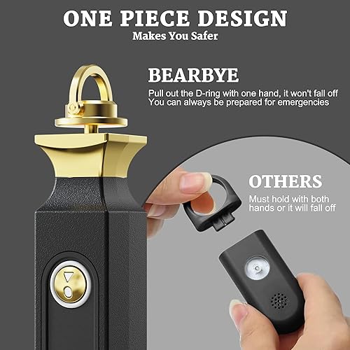 Miniatura 2 de BEARBYE Alarma de seguridad personal para mujeres, alarma recargable de puerta y ventana, alarma de autodefensa de 125 dB con luz estroboscópica,