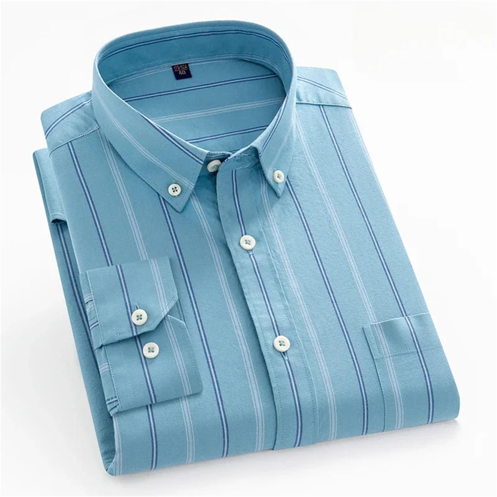 Camicia da uomo a maniche lunghe casual in cotone Oxford slim fit morbida ufficio formale elegante camicia
