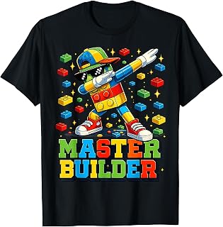 Dabbing Block Brick Building Master Builder for Men Boy Kid T-Shirt