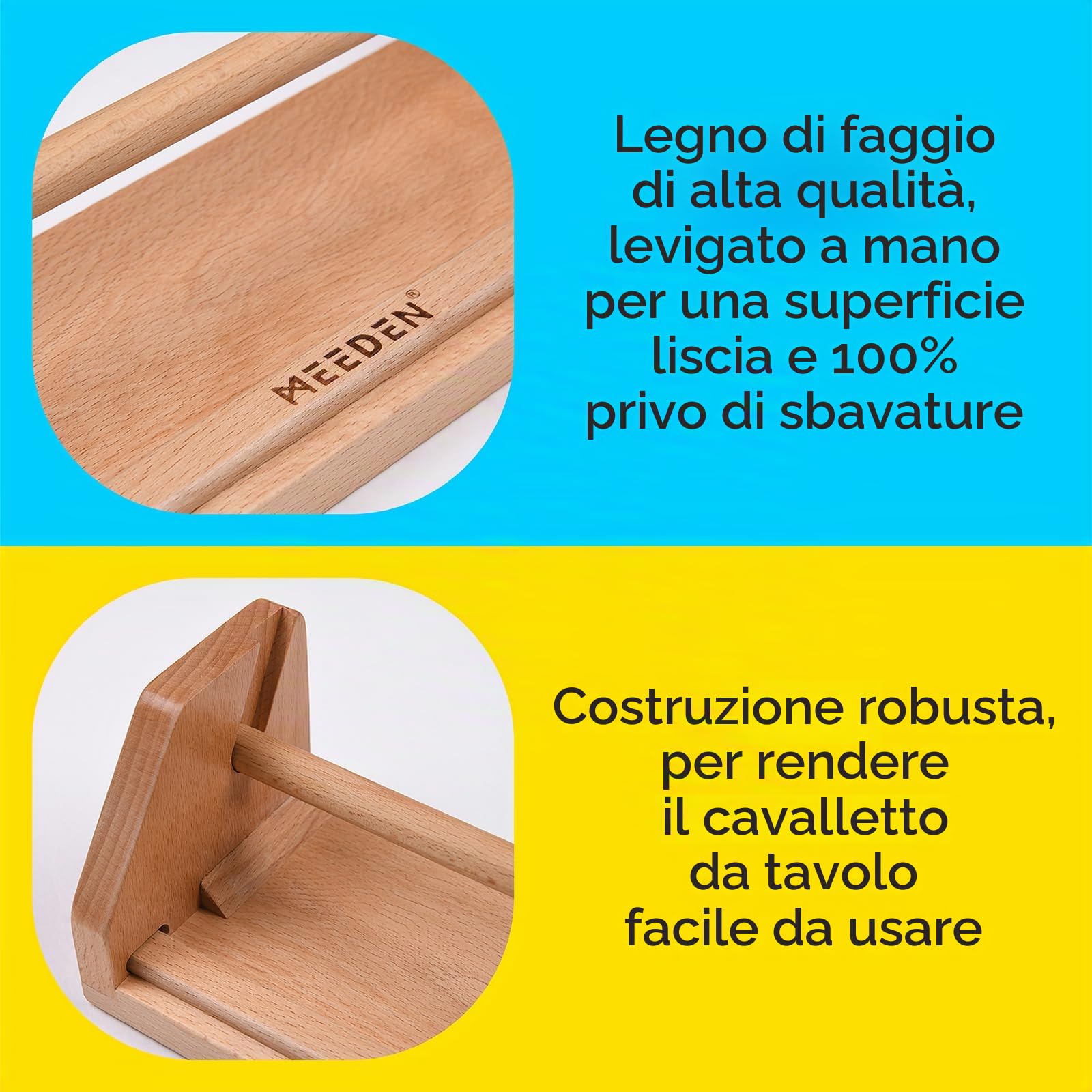 MEEDEN Dispenser di Carta da Tavolo - Cavalletto per Bambini in Legno di Faggio con Rotoli di Carta (30.5cm x 2000 cm) - Cavalletto Portatile per Bambini per Disegni