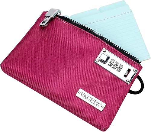 Miniatura 2 de Vaultz Bolsa de dinero con candado, 5 x 7 pulgadas, bolsa de accesorios de bloqueo para hombres y mujeres, para efectivo, depósitos bancarios,