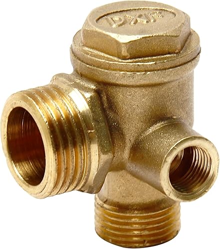 Miniatura 6 de Othmro Válvula de retención de compresor de aire de latón de 3 vías 0.79x0.63x0.33 pulgadas macho roscado accesorio neumático compresor de aire