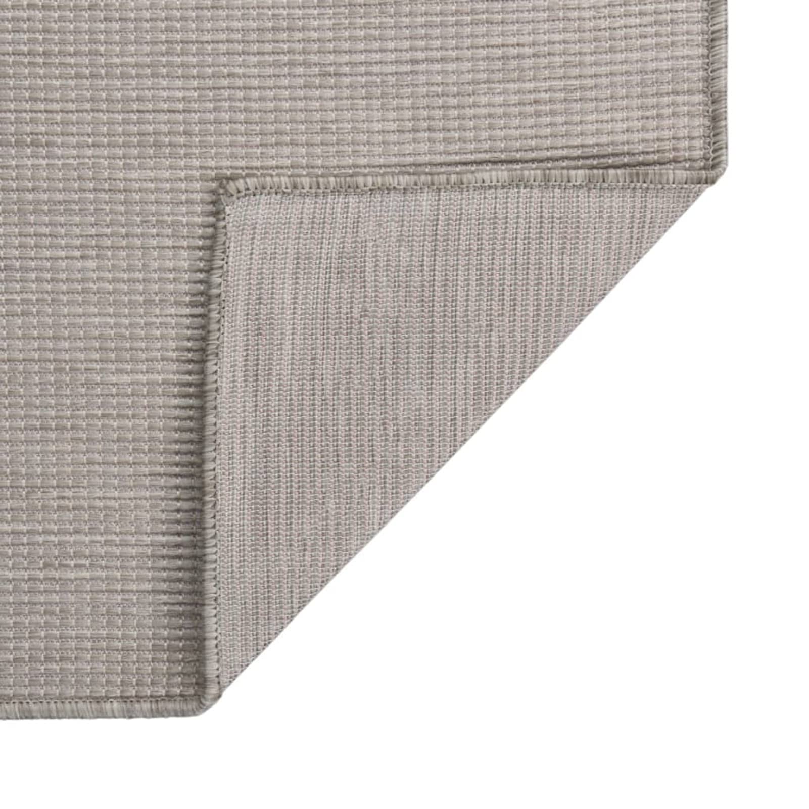 Dywan zewnętrzny z płaskim splotem 160 x 230 cm taupe, zmywalny dywanik zewnętrzny, odporny na warunki atmosferyczne i promieniowanie UV, do balkonu, tarasu-340783